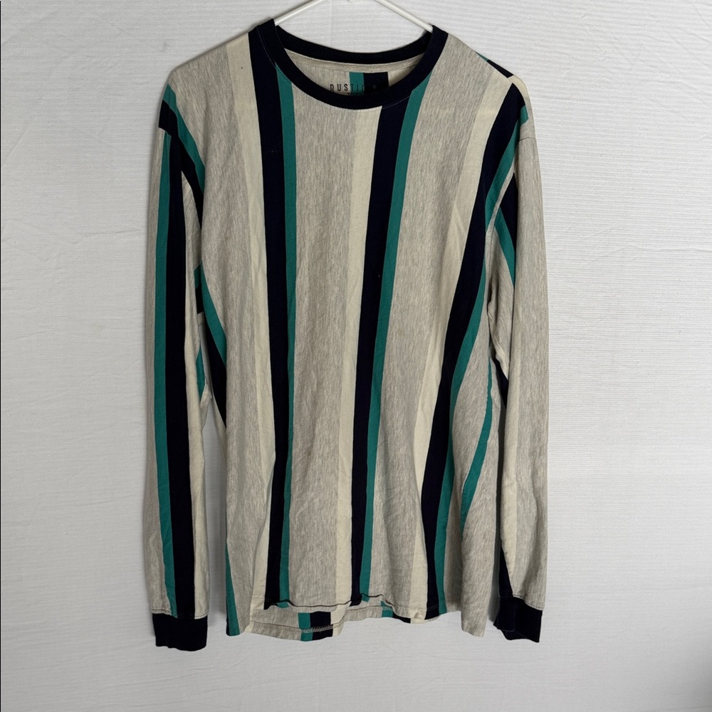 Rustic Souls Stylish Striped Long Sleeve Shirt - Black, Green, Cream